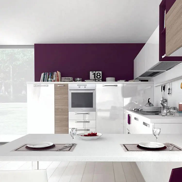 Modern Wood Cabinets for Kitchen Maple/Oak/Solid Wood/MDF/melaminated Particle Board/PVC/ Polywoodfactory Price 2