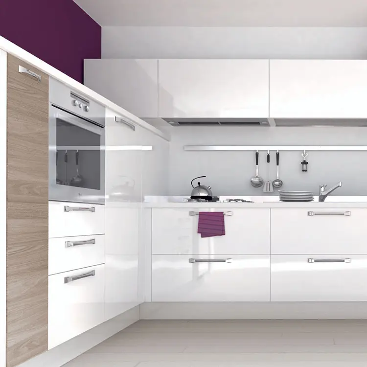 Modern Wood Cabinets for Kitchen Maple/Oak/Solid Wood/MDF/melaminated Particle Board/PVC/ Polywoodfactory Price 4
