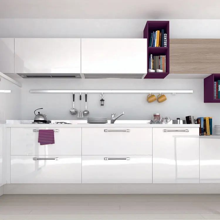 Modern Wood Cabinets for Kitchen Maple/Oak/Solid Wood/MDF/melaminated Particle Board/PVC/ Polywoodfactory Price 5