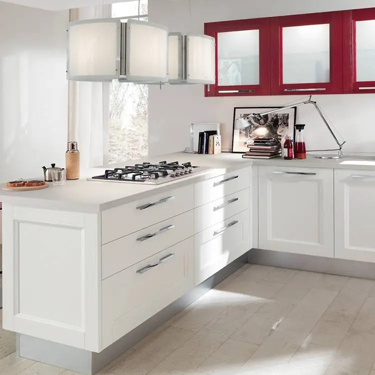 Modern style wood open kitchen cabinet designs apartment projects 1