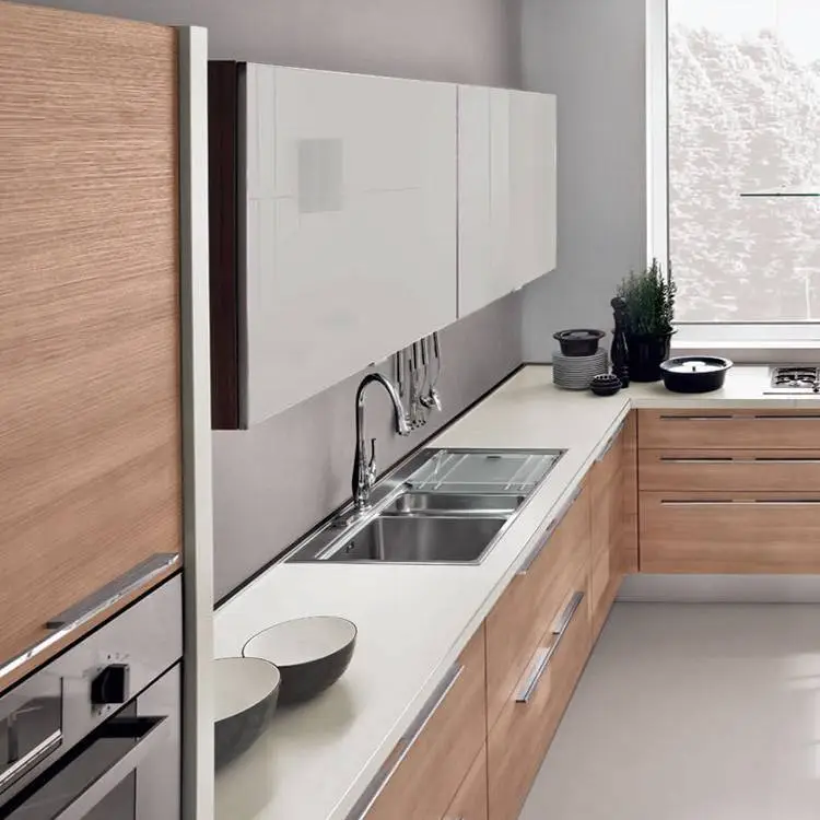 Modern style wood white kitchen cabinet designs apartment projects 1