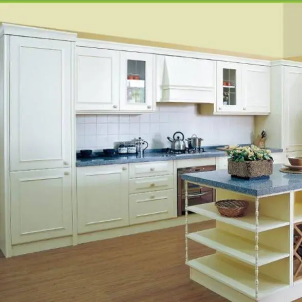 Italian kitchen furniture set white solid wood kitchen cabinets 1