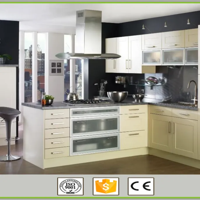 Modern Solid Wood Kitchen Cabinets Maple/Oak/Solid Wood/MDF/melaminated Particle Board/PVC/ Polywoodfactory Price 4