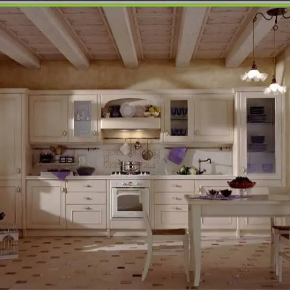 Luxury shaker style modular kitchen designs hanging cabinets Building Material for Projects 1