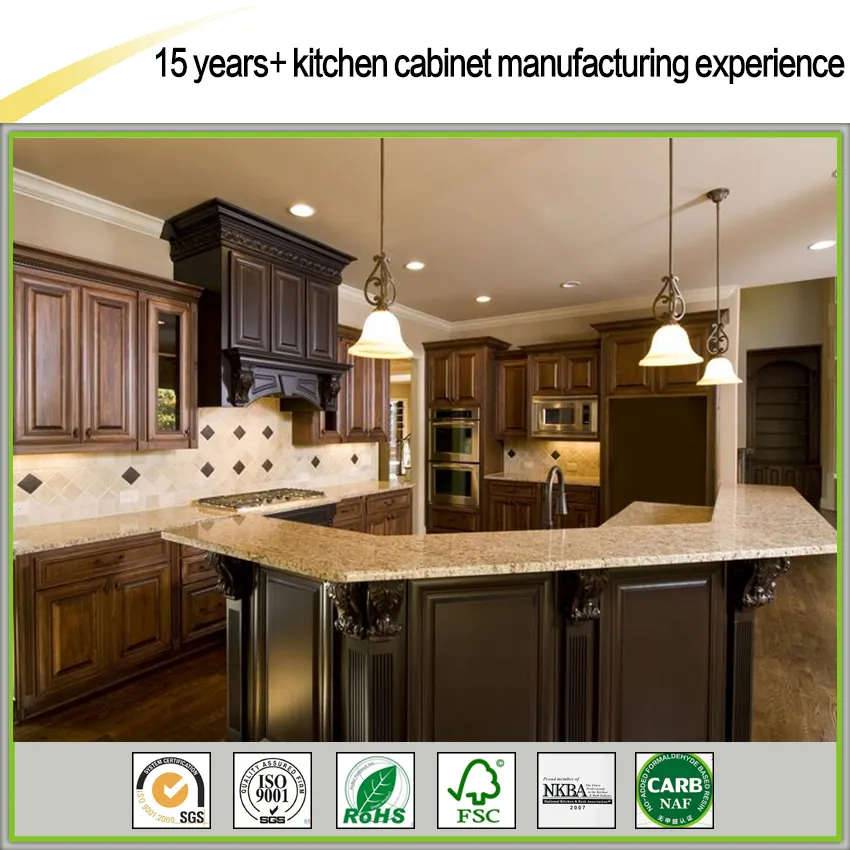 Custom Made Modern Kitchen with Natural Wood Cabinets Price List 4