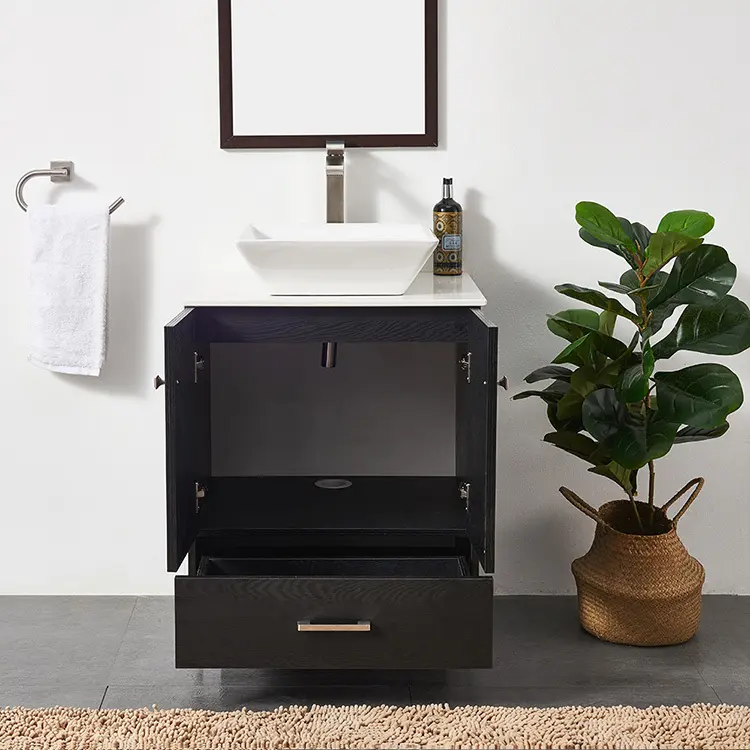 Antique Bathroom Vanity Maple/Oak/Solid Wood/MDF/melaminated Particle Board/PVC/ Polywood - - Y&R Furniture 2