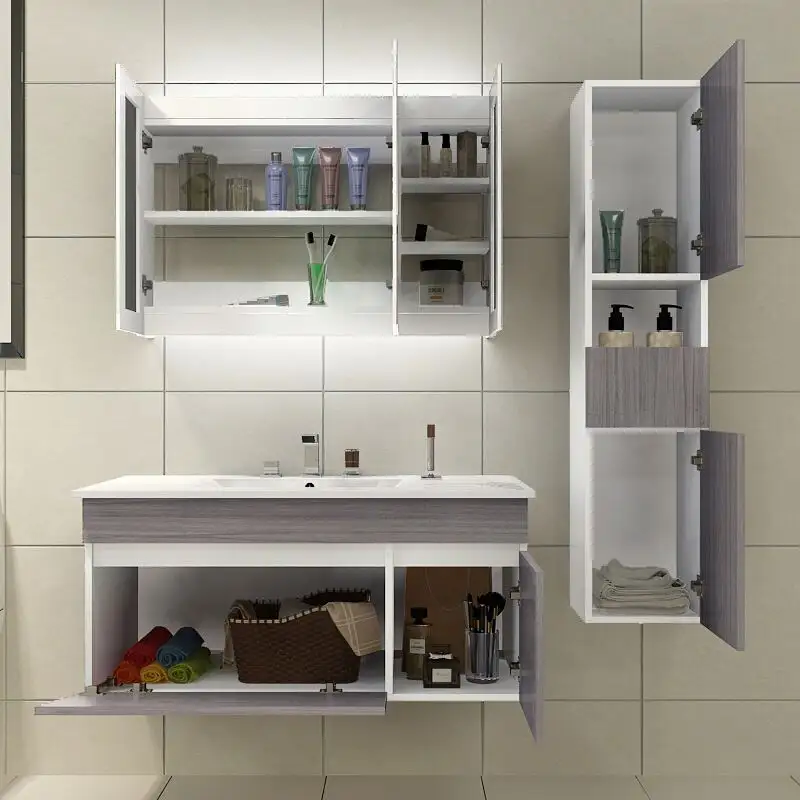 High-qualitybathroom Vanity Manufacturer 20-45 Days Maple/Oak/Solid Wood/MDF/melaminated Particle Board/PVC/ Polywood 3