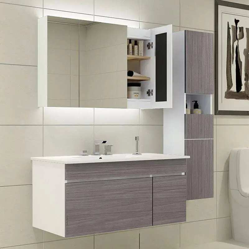 Made In China Custom Color Vanity Mirror Wooden Bathroom Cabinet Modern 1