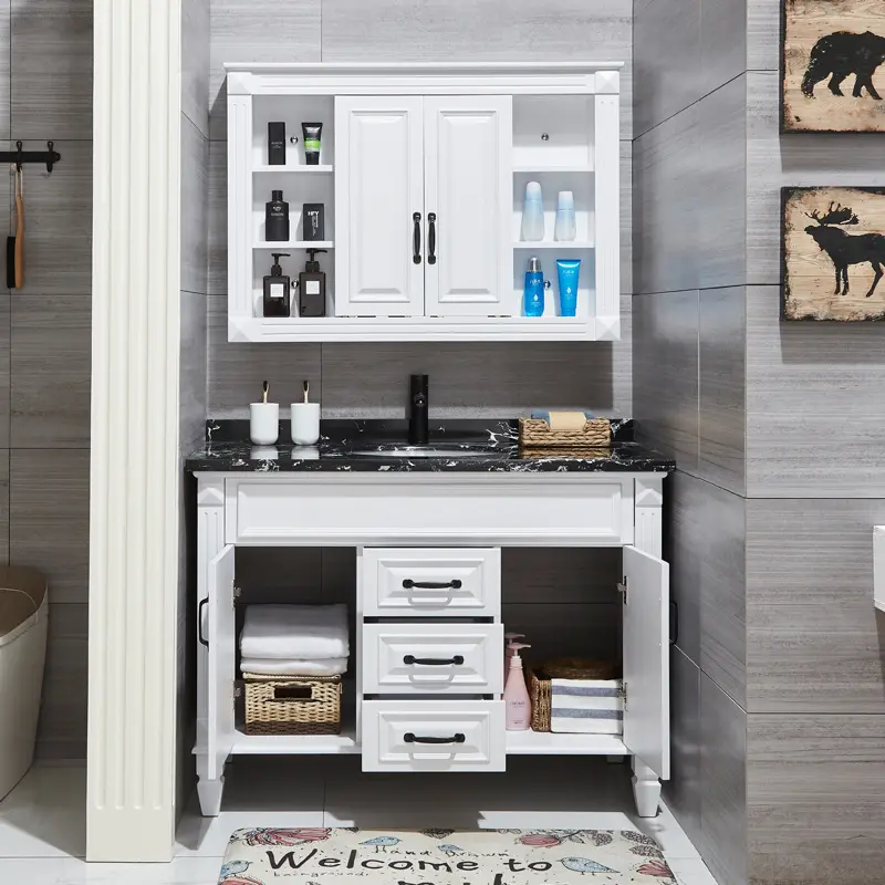 Latestcabinet Bathroom Vanity Maple/Oak/Solid Wood/MDF/melaminated Particle Board/PVC/ Polywood Assemble Or Knock Down 4