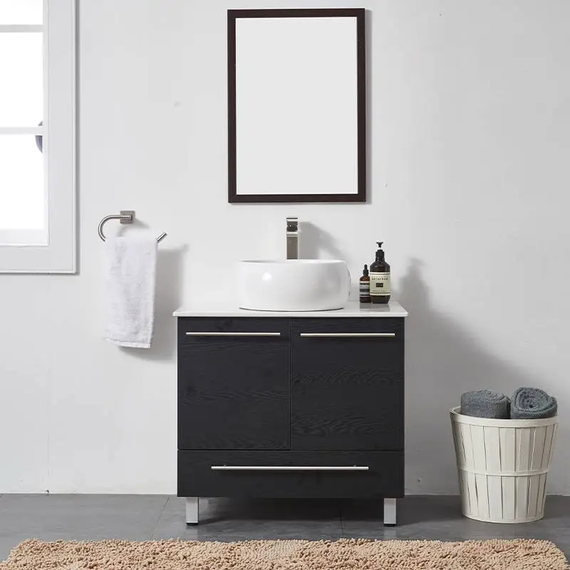Custom Bathroom Furniture,Wall Hung Bathroom Mirror Wood Cabinet 1