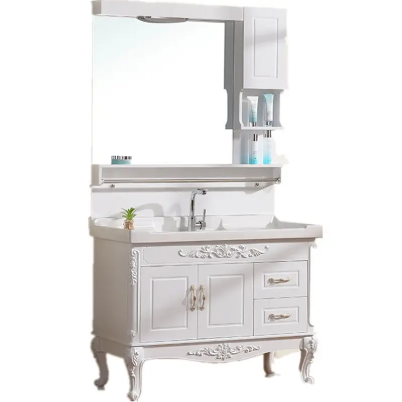 Smart Bathroom Cabinet Assemble Or Knock Down Maple/Oak/Solid Wood/MDF/melaminated Particle Board/PVC/ Polywoodwholesale 2