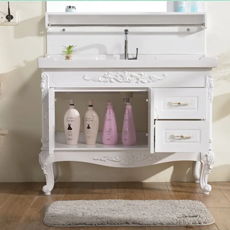 Smart Bathroom Cabinet Assemble Or Knock Down Maple/Oak/Solid Wood/MDF/melaminated Particle Board/PVC/ Polywoodwholesale 4