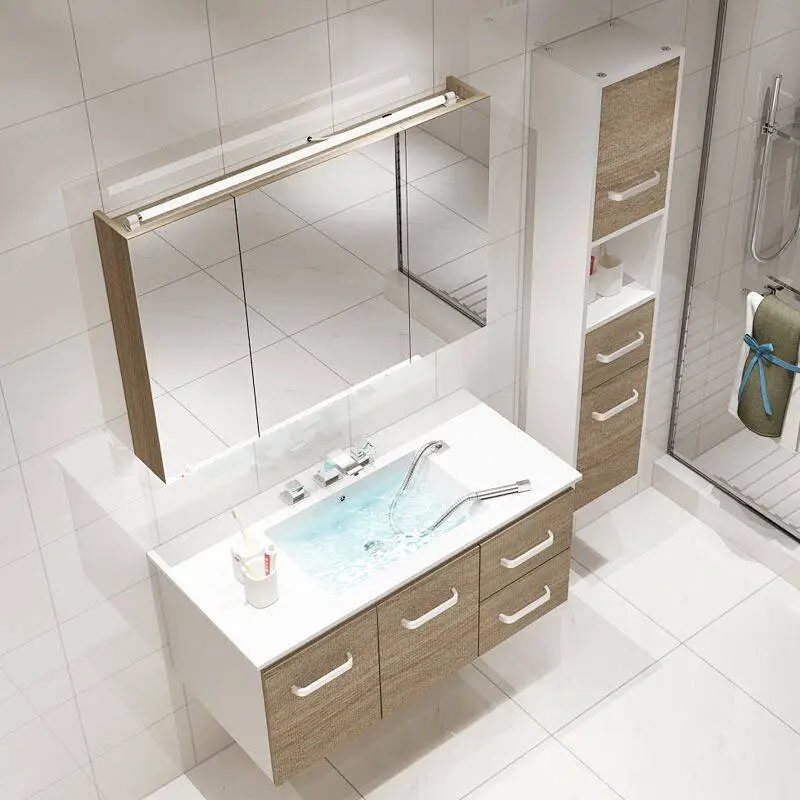 Wall Mounted Bathroom Vanity Cabinet Mdf With Mirror 1