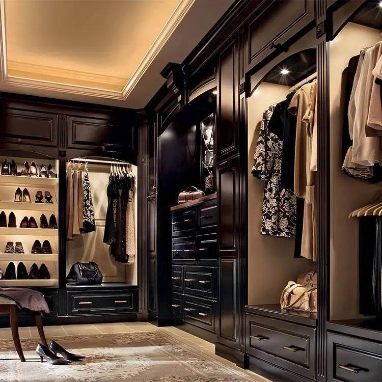 New Design Open System Modern Multilayer Wooden Wardrobe 1