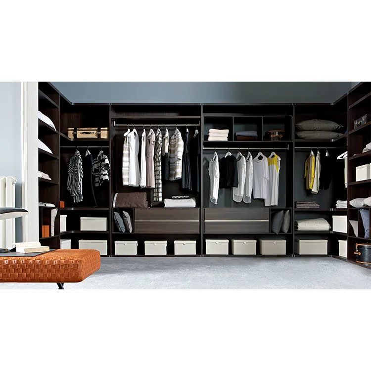 Custom Walk in Closet Maple/Oak/Solid Wood/MDF/melaminated Particle Board/PVC/ Polywood - - Y&R Furniture 3