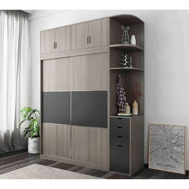 High grade particle board with melamine wardrobe bedroom furniture 1