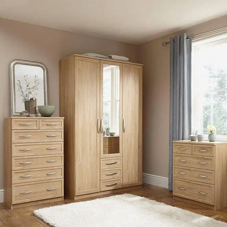3 Door Simple Wood Fitted Contemporary Wardrobe Prices 1
