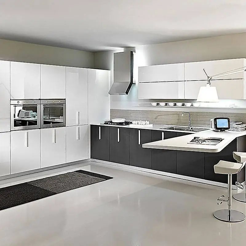 Kitchen Furniture PVC Modern Kitchen Cabinets High Gloss Cabinet 1