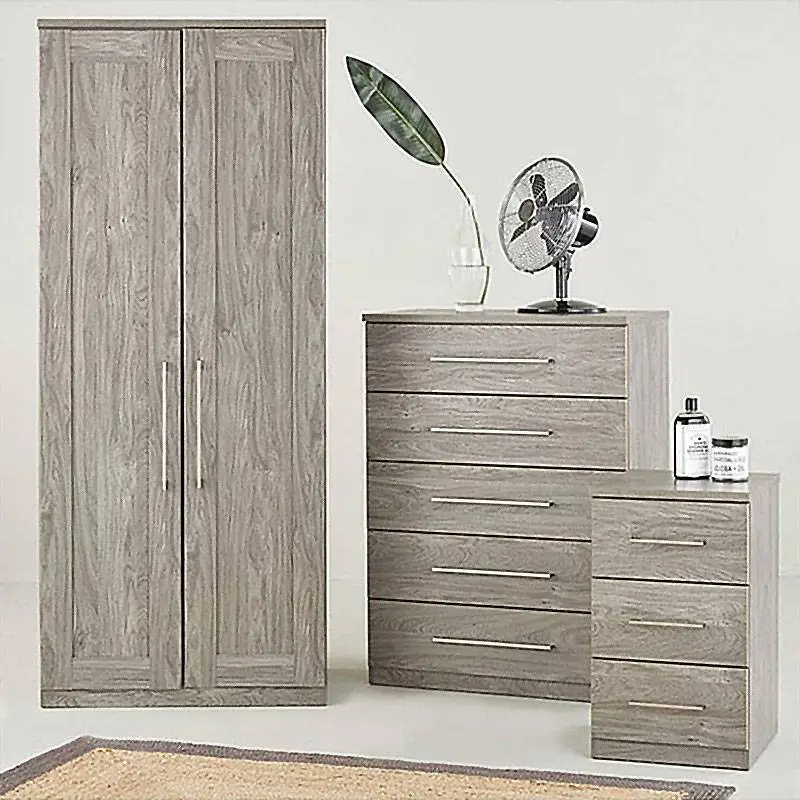 CARB II Certificate Chinese Antique Style Two Door Bedroom Armoire Wardrobe 1