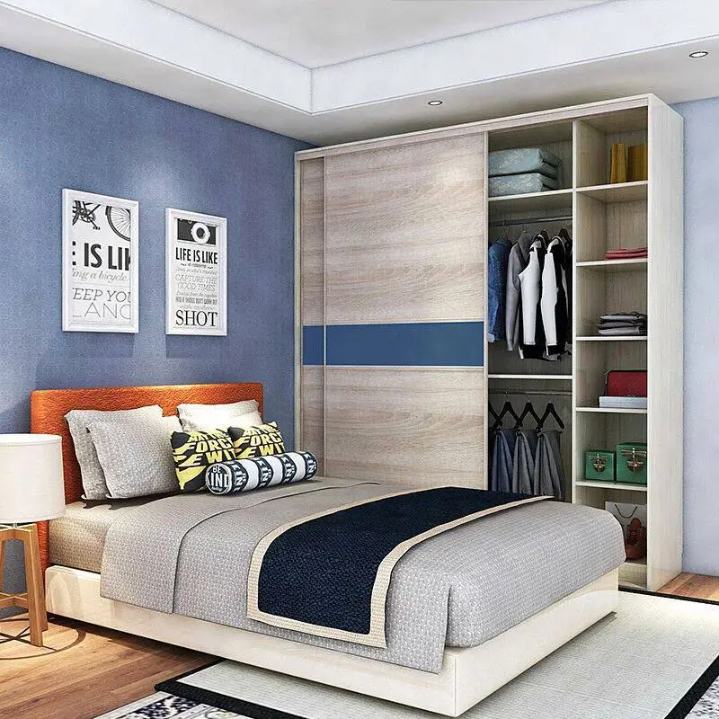 Compact Low Price Design Wood Italian Open Wardrobe Custom Closet 1