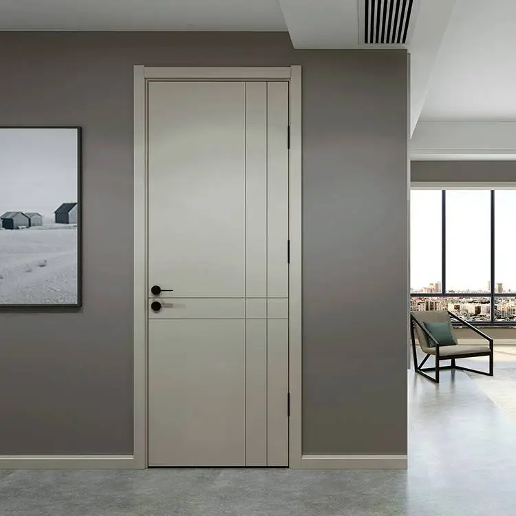 Luxury Solid Teak Wood Single Design Wooden Master Bedroom Door Design For Living Room 1