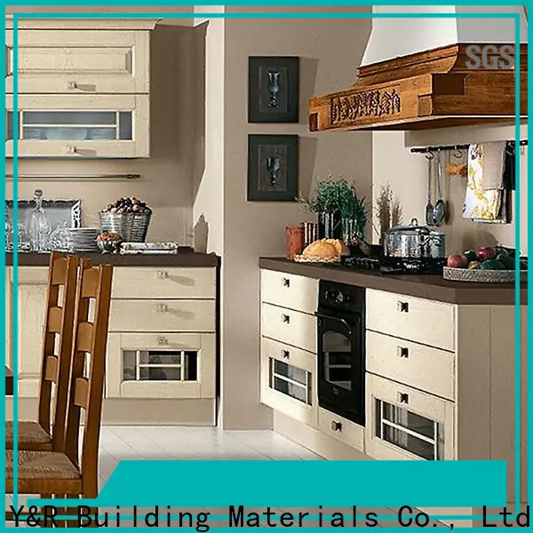 New cream kitchen cabinets factory 1
