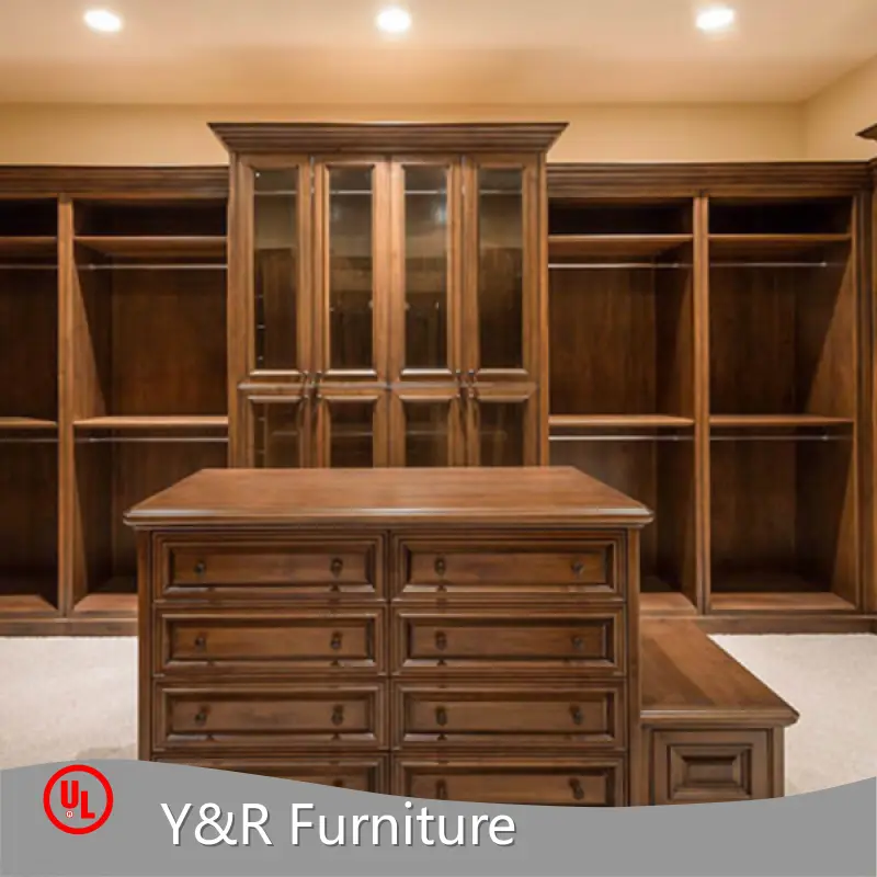 Custom Walk in Closet Maple/Oak/Solid Wood/MDF/melaminated Particle Board/PVC/ Polywood - - Y&R Furniture 1