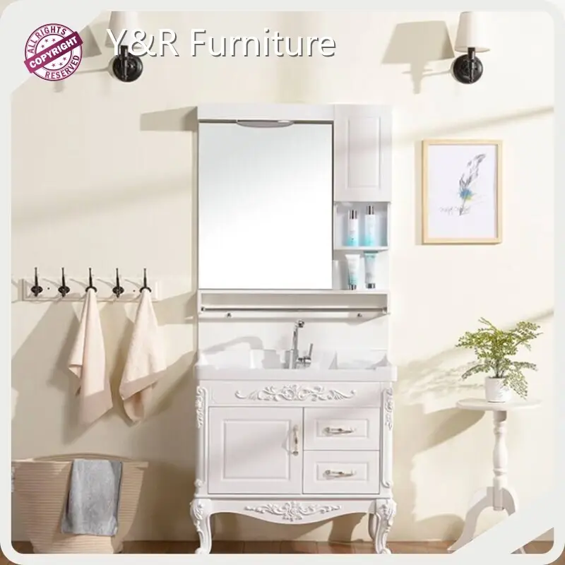 Smart Bathroom Cabinet Assemble Or Knock Down Maple/Oak/Solid Wood/MDF/melaminated Particle Board/PVC/ Polywoodwholesale 1