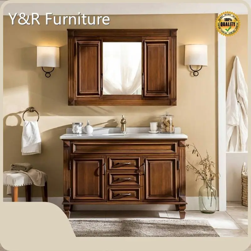 Latestcabinet Bathroom Vanity Maple/Oak/Solid Wood/MDF/melaminated Particle Board/PVC/ Polywood Assemble Or Knock Down 1