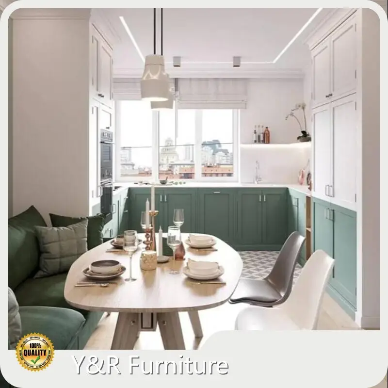 Y&R Furniture Modern Kitchen with Wood Cabinets Maple/Oak/Solid Wood/MDF/melaminated Particle Board/PVC/ Polywood Modern Kitchen with Wood Cabinetsvendor 1