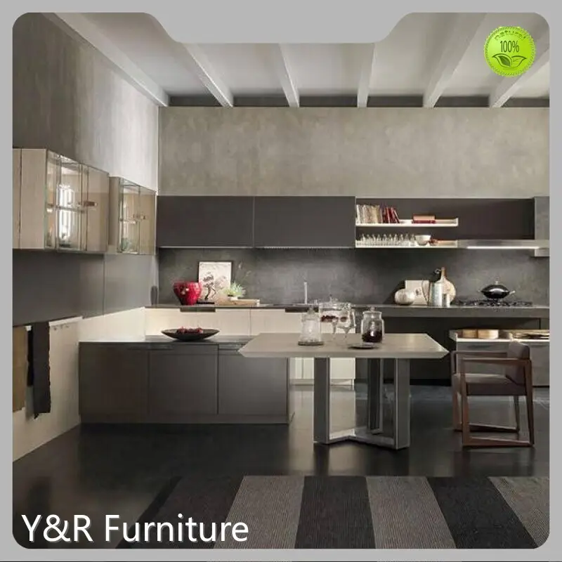 Qualitymodern Wood Grain Kitchen Cabinets Assemble Or Knock Down 20-45 Days 1