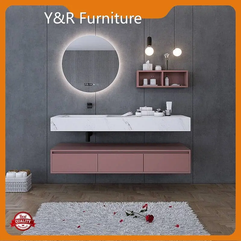 Y&R Furniture Double Bathroom Vanity Maple/Oak/Solid Wood/MDF/melaminated Particle Board/PVC/ Polywoodprice 1