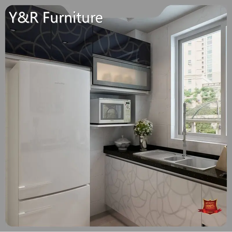 New Modern Wood Grain Kitchen Cabinets Suppliers 1