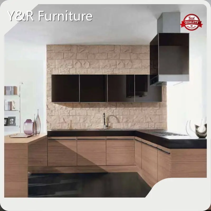 Modern Solid Wood Kitchen Cabinets Maple/Oak/Solid Wood/MDF/melaminated Particle Board/PVC/ Polywood - - Y&R Furniture 1