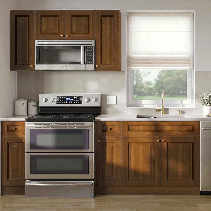 Wholesale Modern Design Russian Natural Maple Solid Wood Kitchen Cabinet 1
