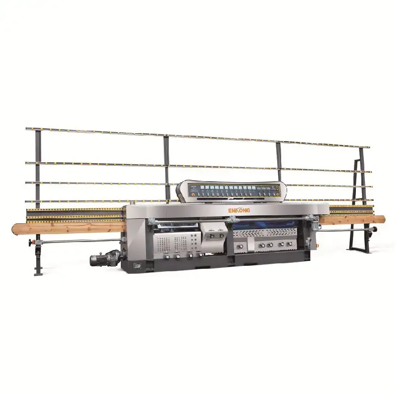 ZM11J PLC Control 11 Motors High Speed Fine Grinding Glass Flat Edger Variable Miter Shape Mitering  Edging Machine 1