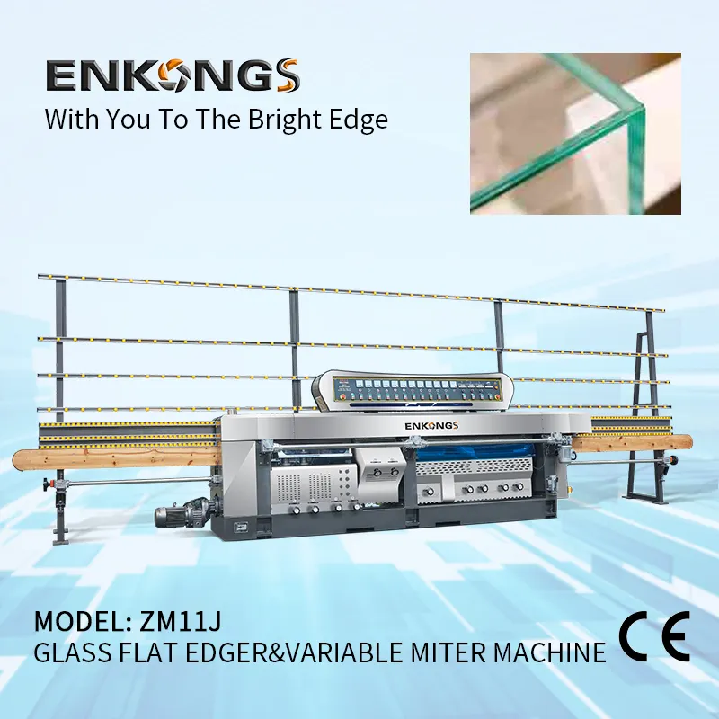 Enkong 5 adjustable spindles glass mitering machine suppliers for grind 1