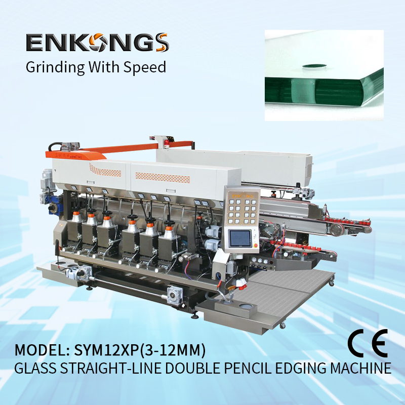 SM12 Glass Double Round Edger Line Mitering Beveling Washing Drilling Notching Engraving Working Polishing Processing Sandblasting Sandbelt Edging Machinery 2