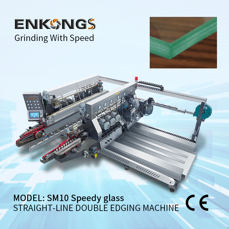 High Speedy Small Glass Edger Glass Edging Machine Prices Sm10 Double Bevelling and Polishing Machine 2