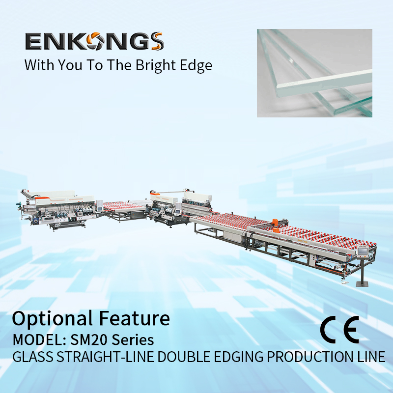 China Hot Selling 20 Spindles L Type Straight Line Glass Double Edger Processing Line Machinery Manufacturer 2