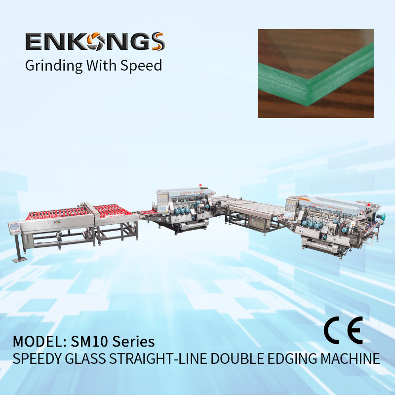 High Speedy Small Glass Edger Glass Edging Machine Prices Sm10 Double Bevelling and Polishing Machine 5