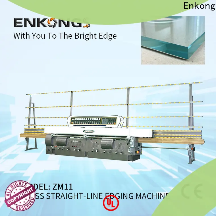 Enkong zm11 glass straight line edging machine price factory for round edge processing 1