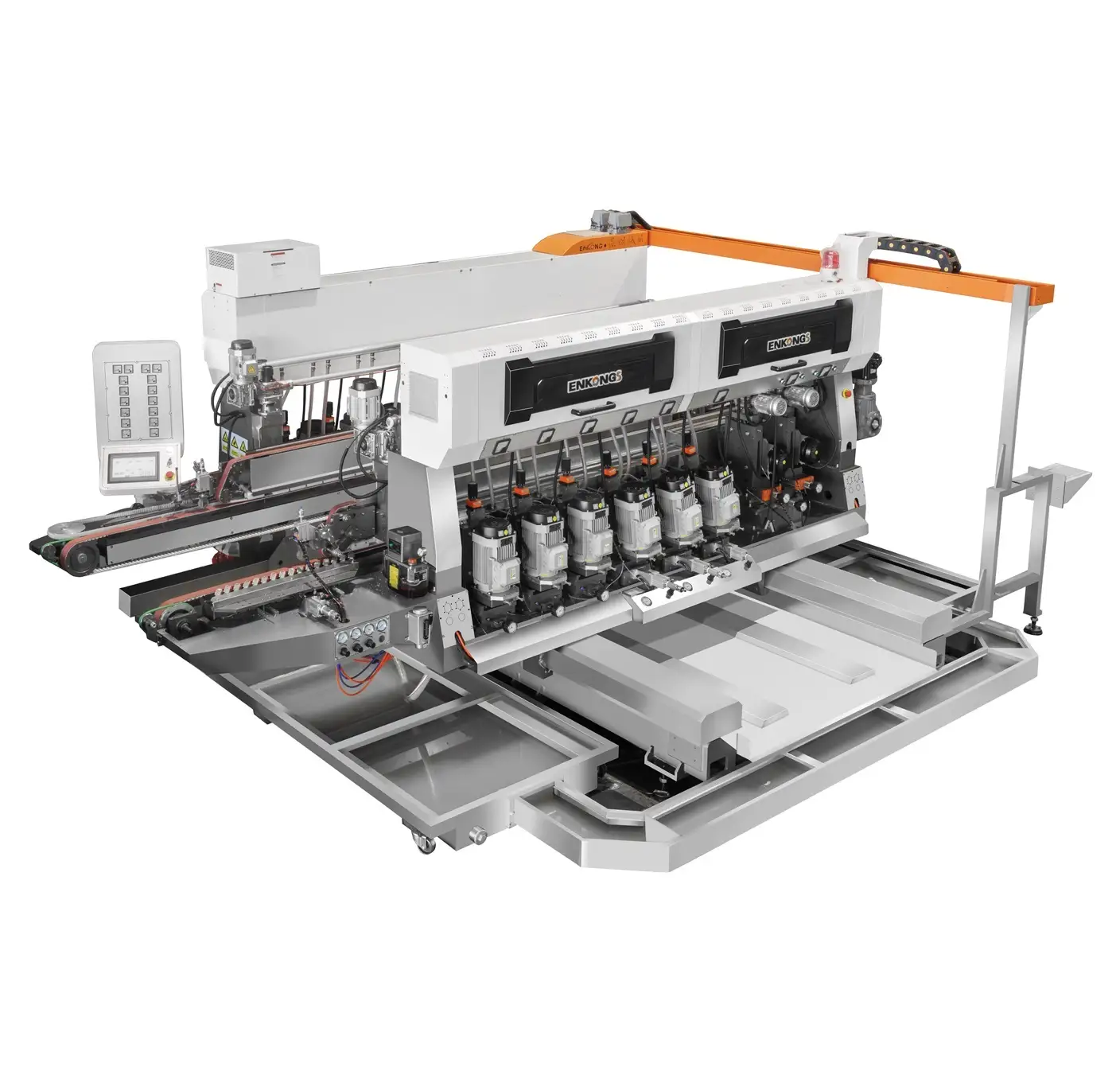 SM12 Glass Double Round Edger Line Mitering Beveling Washing Drilling Notching Engraving Working Polishing Processing Sandblasting Sandbelt Edging Machinery 1