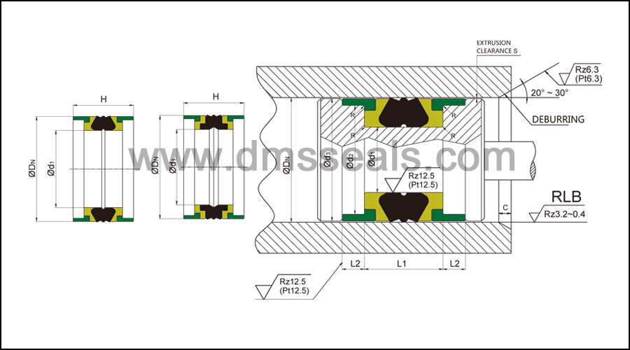 combined hydraulic cylinder piston seals glyd ring for light and medium hydraulic systems 2