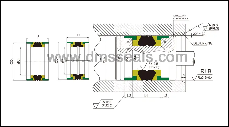 tpm hydraulic piston seals dkdf for light and medium hydraulic systems DMS Seal Manufacturer 2