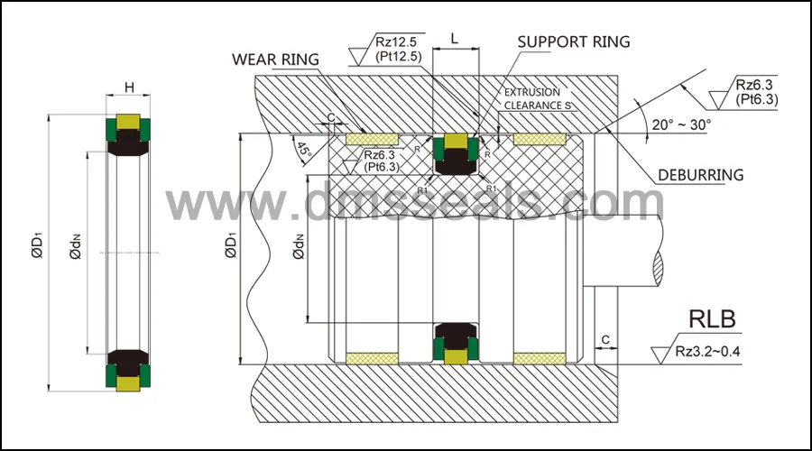 DMS Seal Manufacturer Brand hydraulic ptfe pneumatic piston seals seal 2