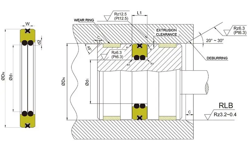 ptfe piston seals glyd ring for light and medium hydraulic systems 2
