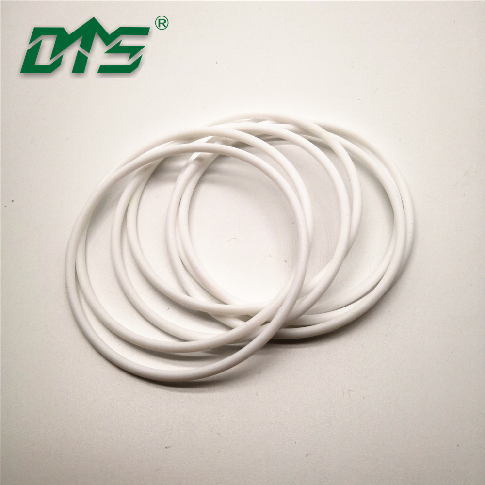 corrosion resistance plastic white virgin pure PTFE o ring by CNC process 5
