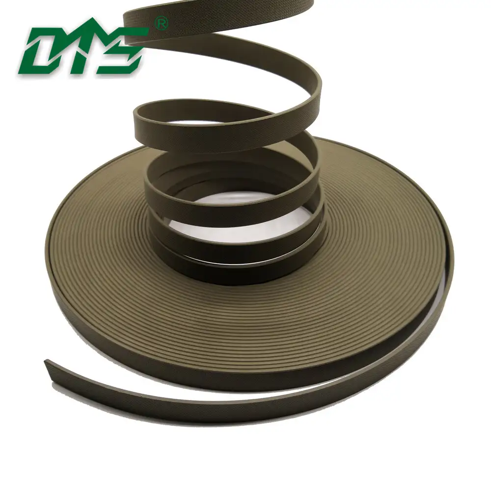 Hydraulic cylinder green color 40% bronze PTFEguide tape with embossing and chamfering 1