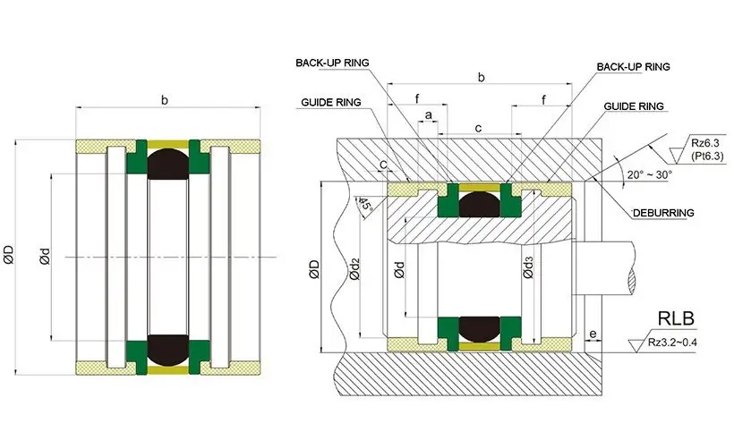 ptfe hydraulic nbrfkm pneumatic piston seals DMS Seal Manufacturer manufacture 2